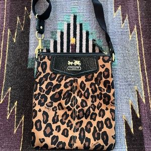 Coach leopard print crossbody bag